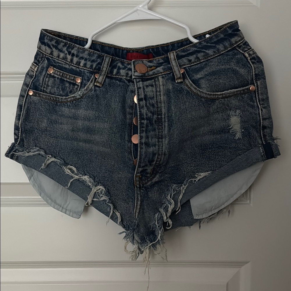 Signature Distressed Blue Jean Shorts